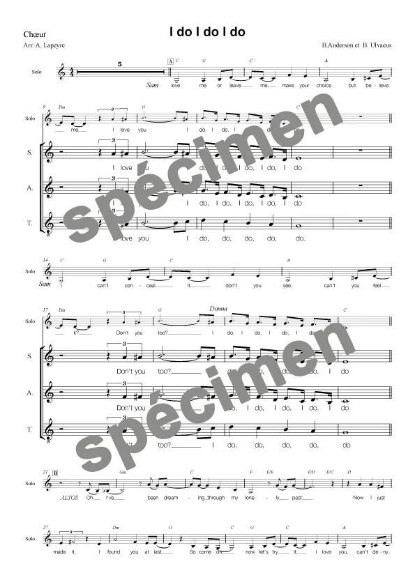 « I do I do I do » Abba (chant et orchestre)
