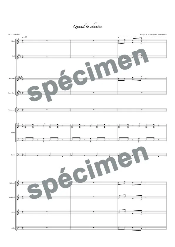 Quand tu chantes (orchestre et chant)