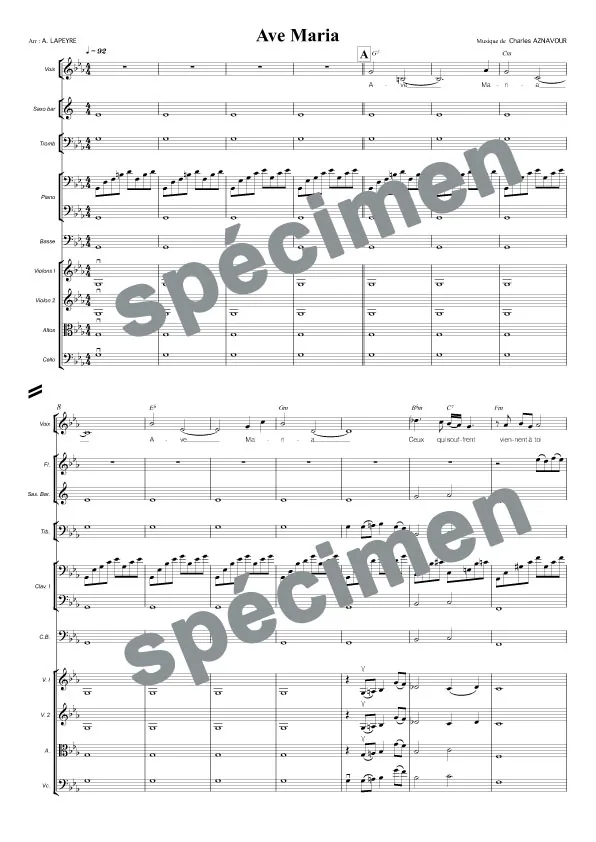 Ave Maria d’Aznavour (orchestre et chant)
