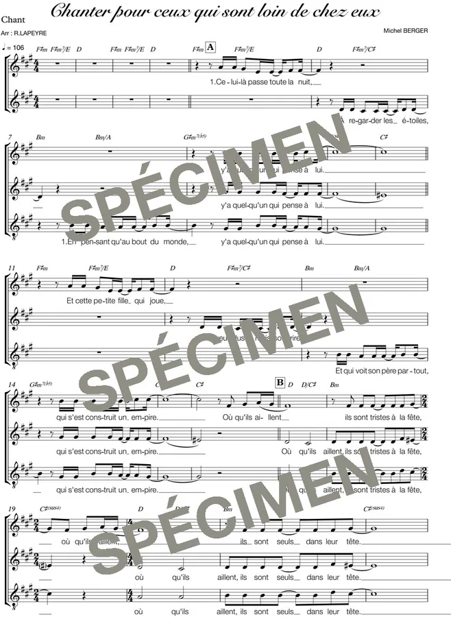 Chanter pour ceux qui sont loin de chez eux (chant)
