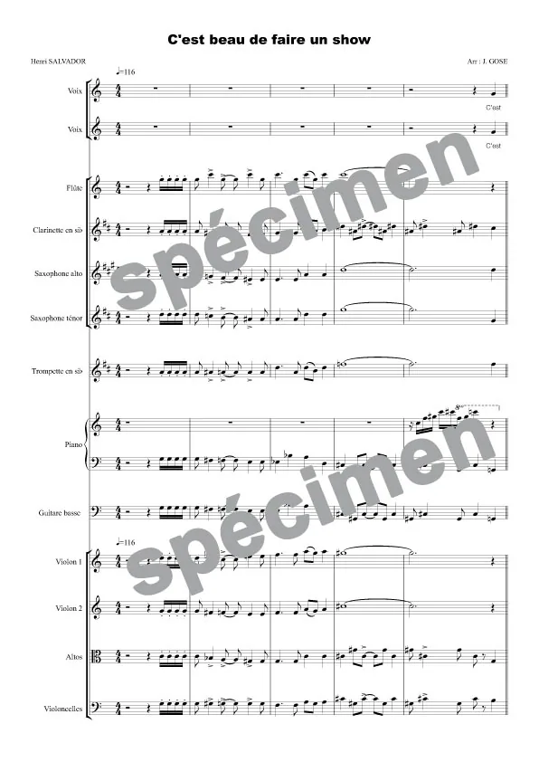C’est beau de faire un show (orchestre et chant)