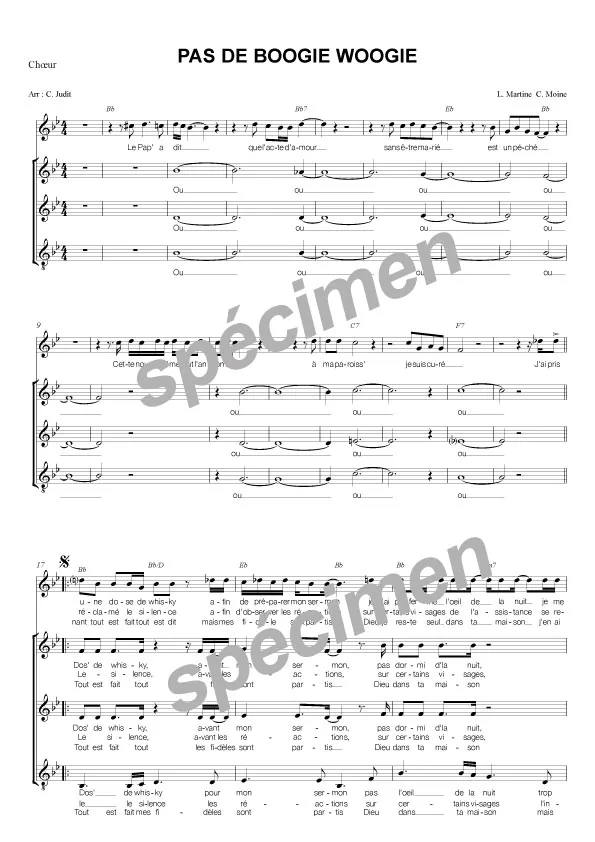 Pas de boogie woogie (chant)
