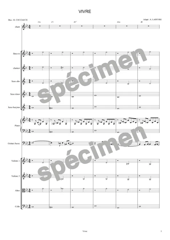 Vivre (orchestre et chant)