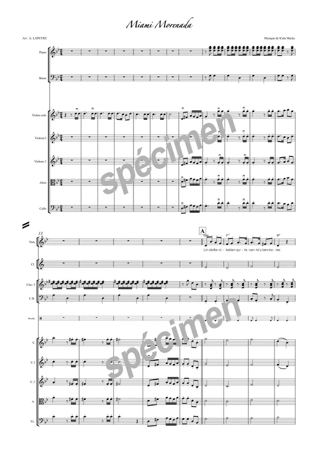Miami morenada (chant et orchestre)