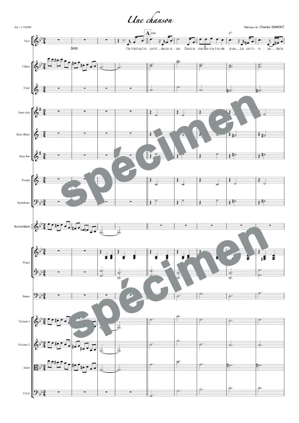 Une chanson (orchestre et chant)