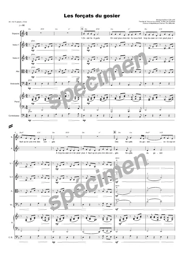 Les forçats du gosier (chant et orchestre)