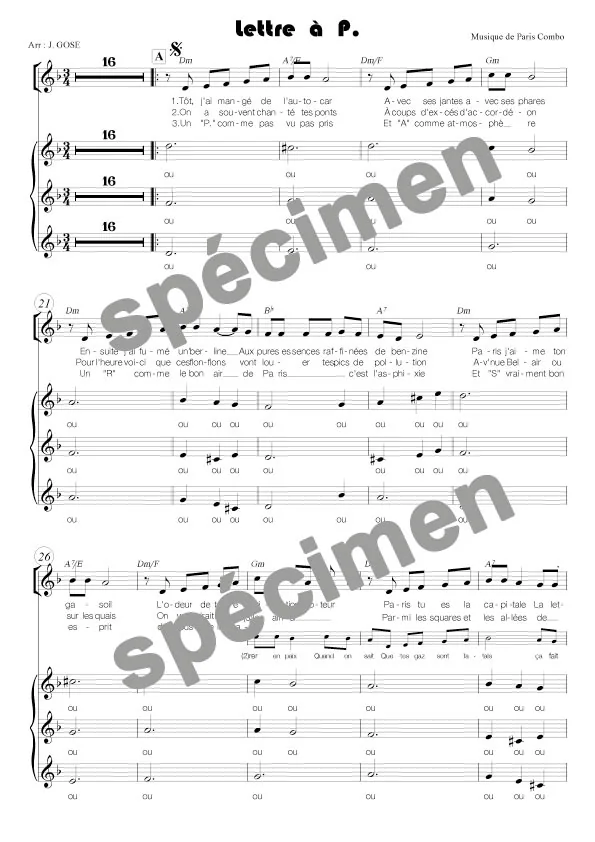 Lettre à P (chant)