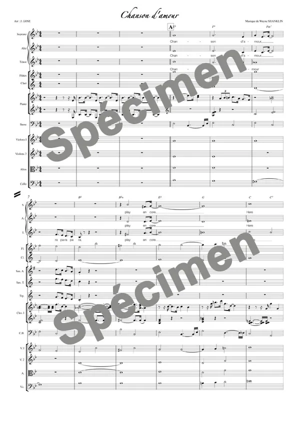 Chanson d’amour (orchestre et chant)