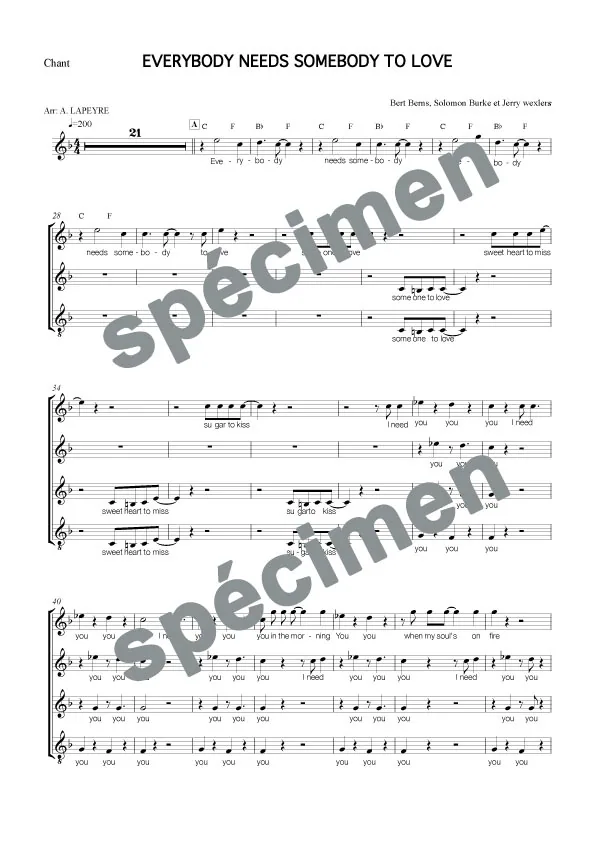 Everybody needs somebody to love (chant)