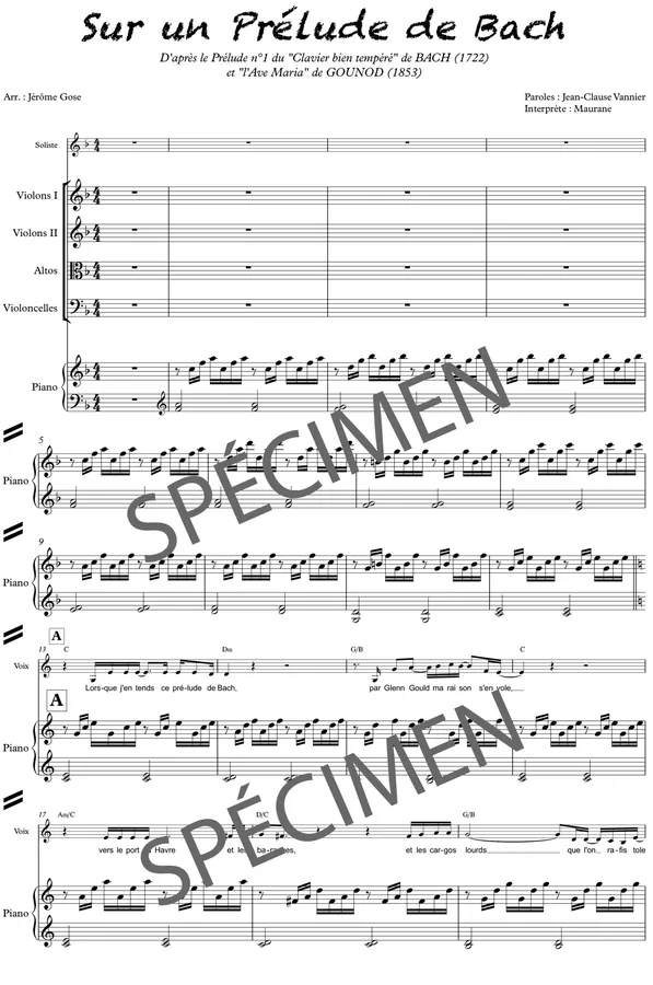 Sur un prélude de Bach (orchestre et chant)