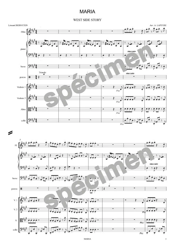 « Maria » West Side Story (orchestre et chant)