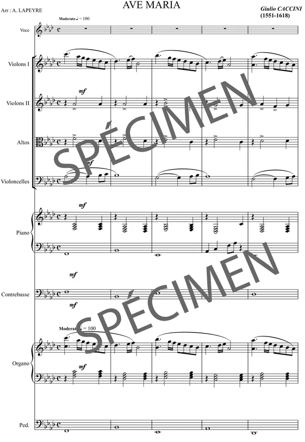 Ave Maria Caccini (chant+quatuor à cordes)