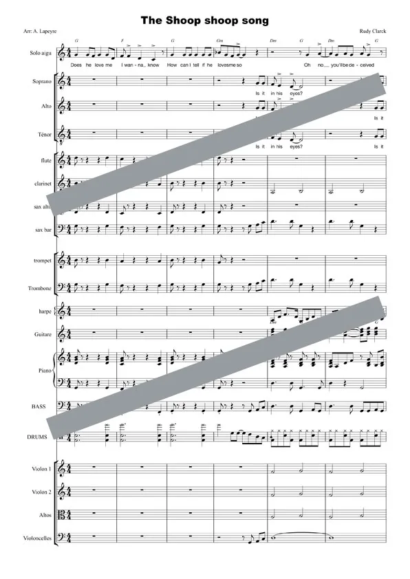 The shoop shoop song (orchestre et chant)