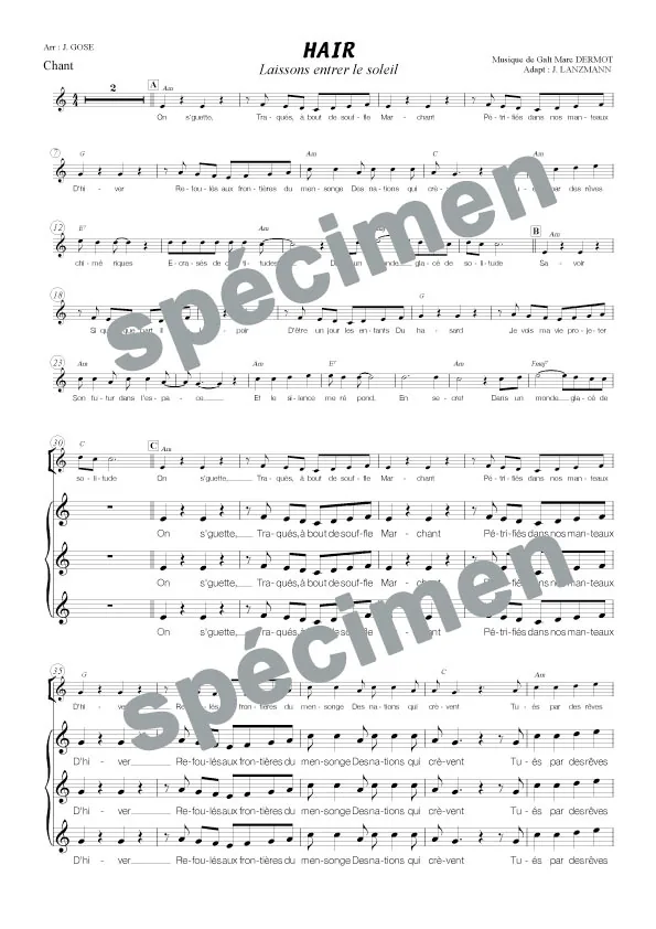 Laissons entrer le soleil (chant)