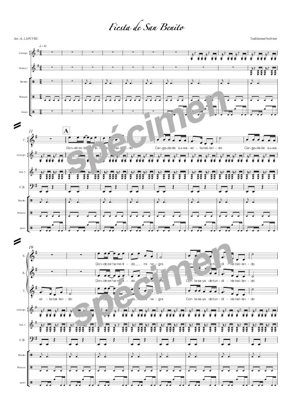 Fiesta de san Benito (chant et orchestre)