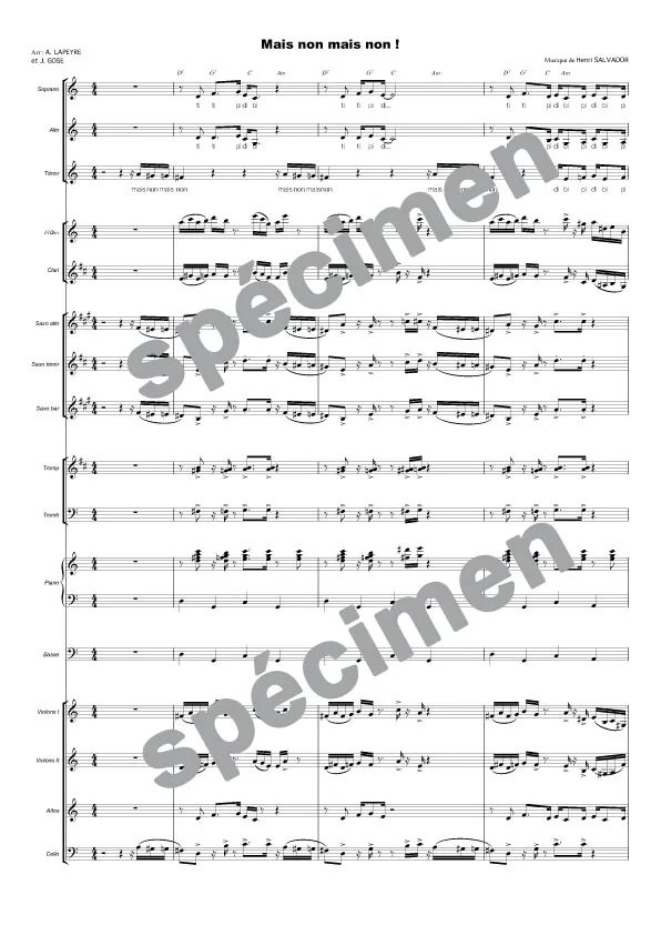 Mais non mais non (orchestre et chant)