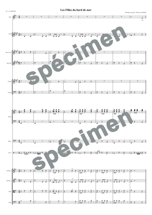 Les filles du bord de mer (orchestre et chant)