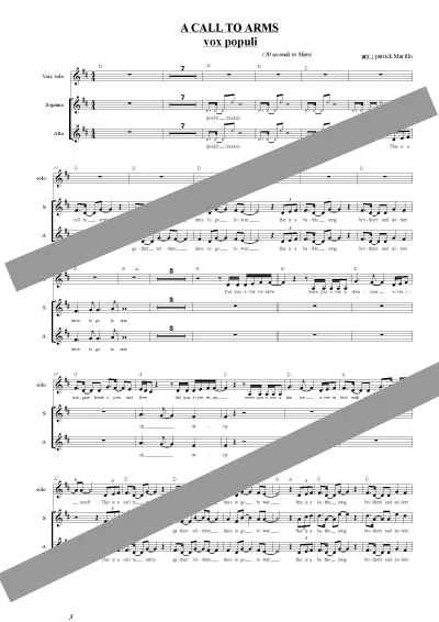 A call to arms de vox populi (chant 2v)