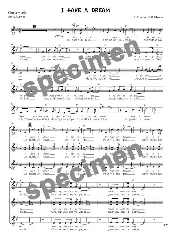 « I have a dream » Abba (chant et orchestre)