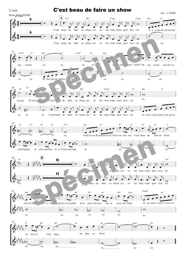 C’est beau de faire un show (chant)