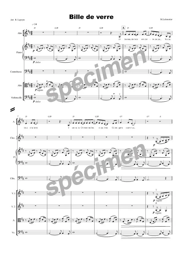 Bille de verre (chant et orchestre)