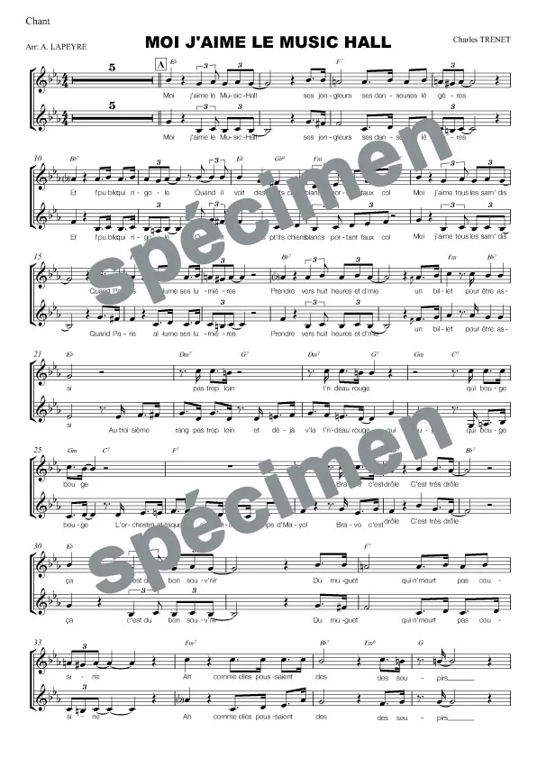 Moi j’aime le Music Hall (chant)