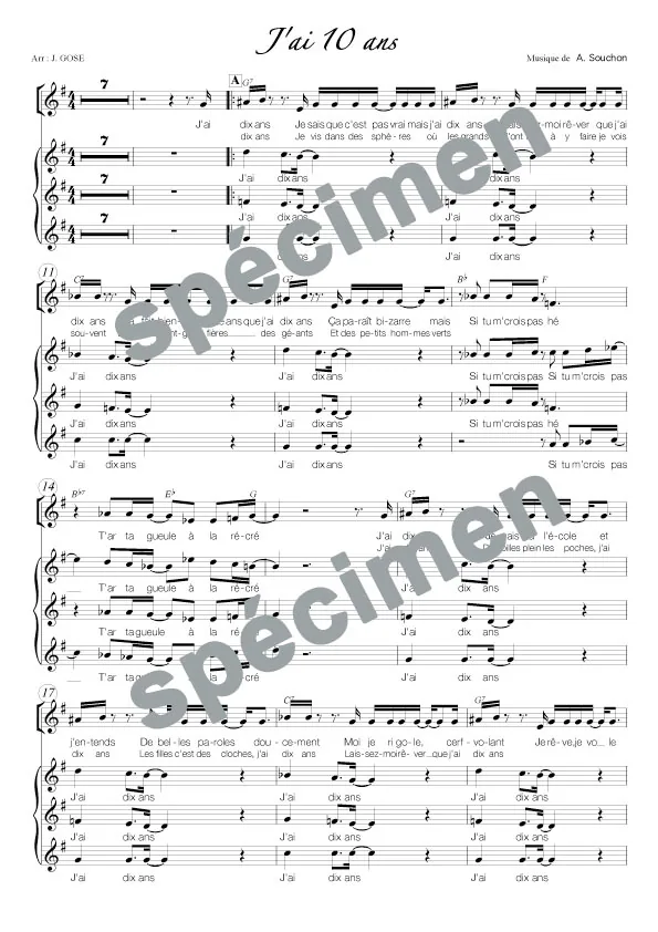 J’ai 10 ans (chant)