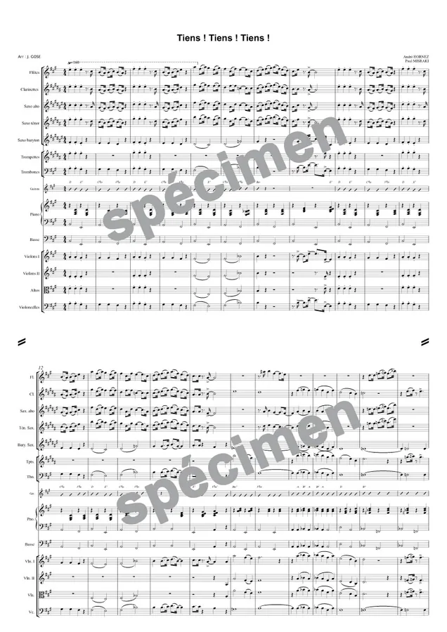 Tiens tiens tiens (orchestre et chant)