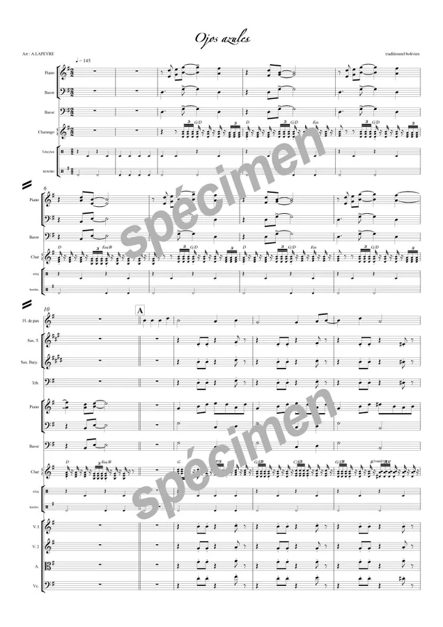 Ojos azules (chant et orchestre)