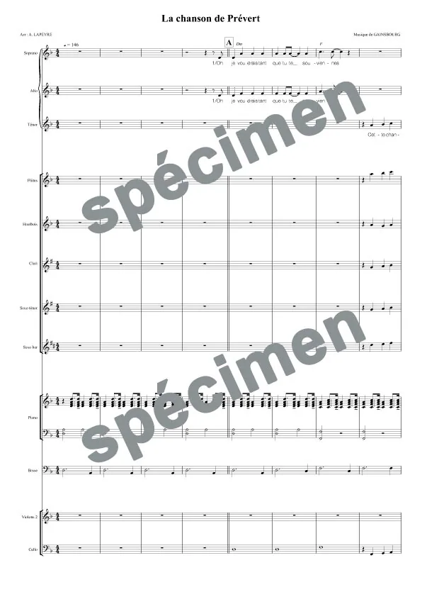 La chanson de Prévert (orchestre et chant)