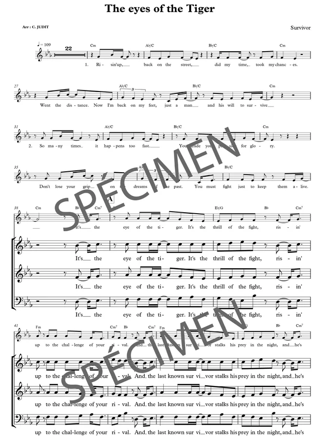 Eye of the tiger (orchestre et chant)