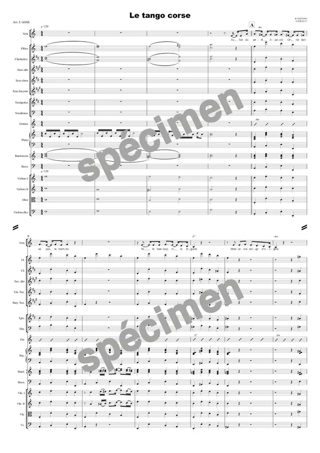 Le tango corse (orchestre et chant)