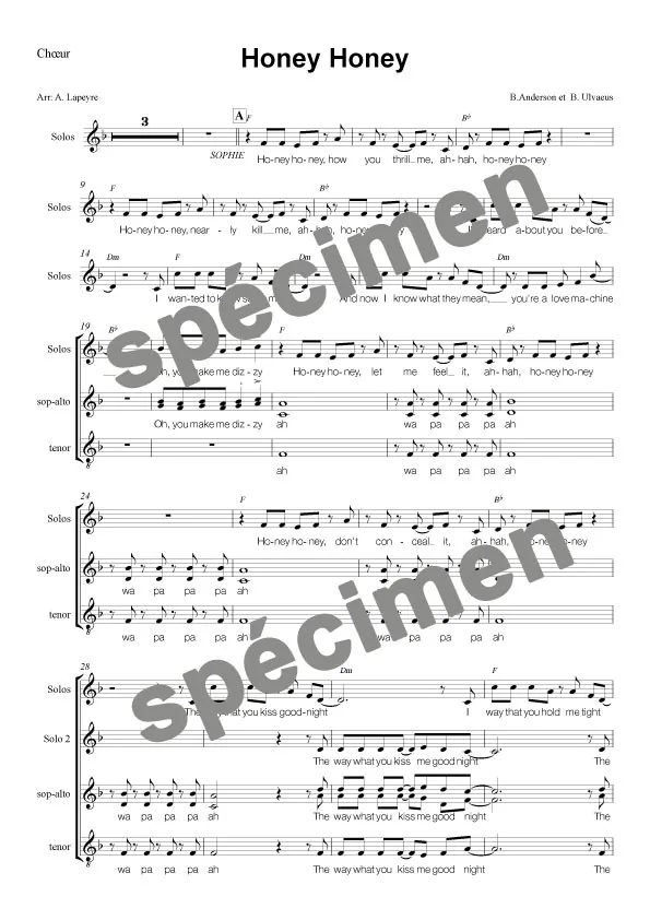 « Honey Honey » Abba (chant et orchestre)