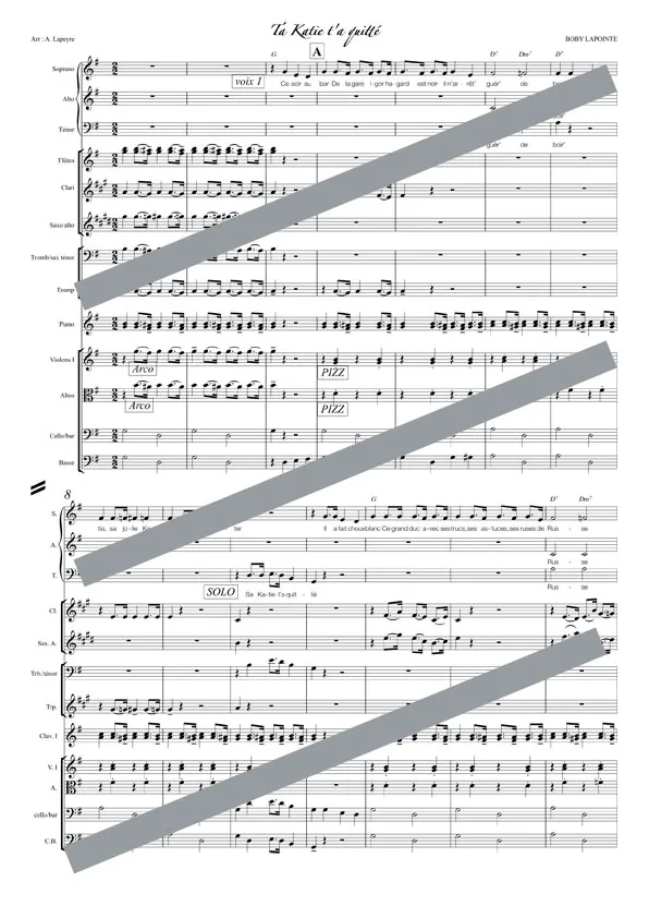 Ta Katie t’a quitté (orchestre et chant)