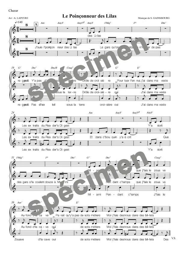 Le poinçonneur des Lilas (chant)