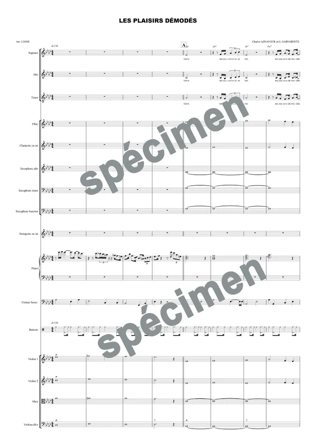 Les plaisirs démodés (orchestre et chant)