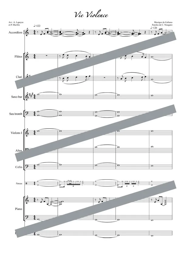 Vie violence (orchestre et chant)