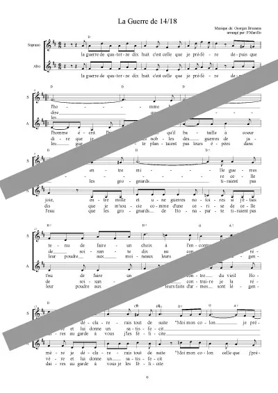 La guerre de 14/18 (chant 2v)