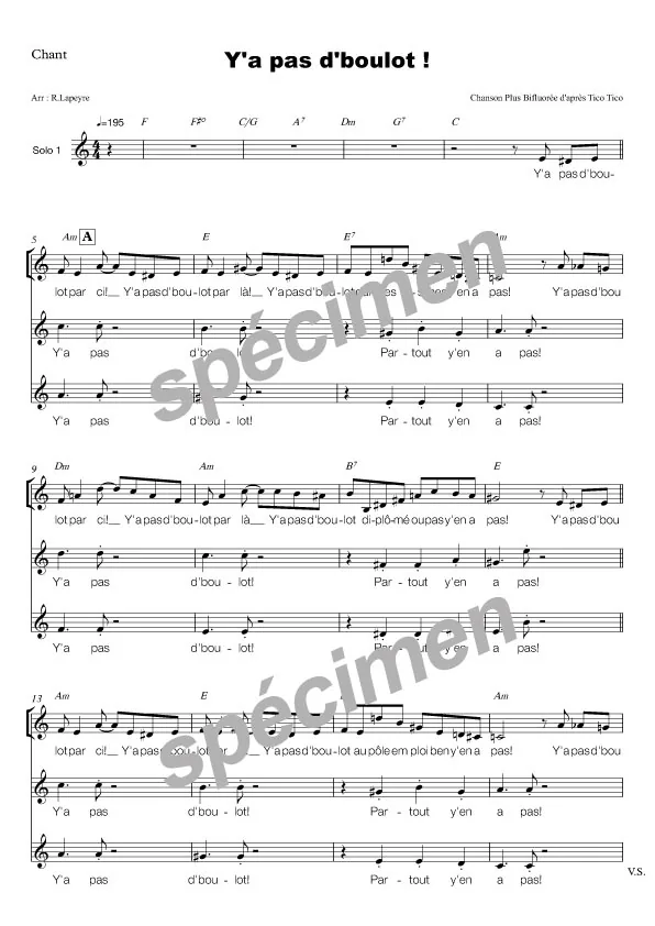 Y’a pas d’boulot (chant)