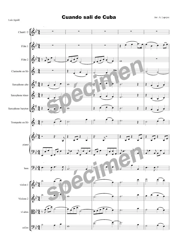 Cuando sali de Cuba (chant et orchestre)