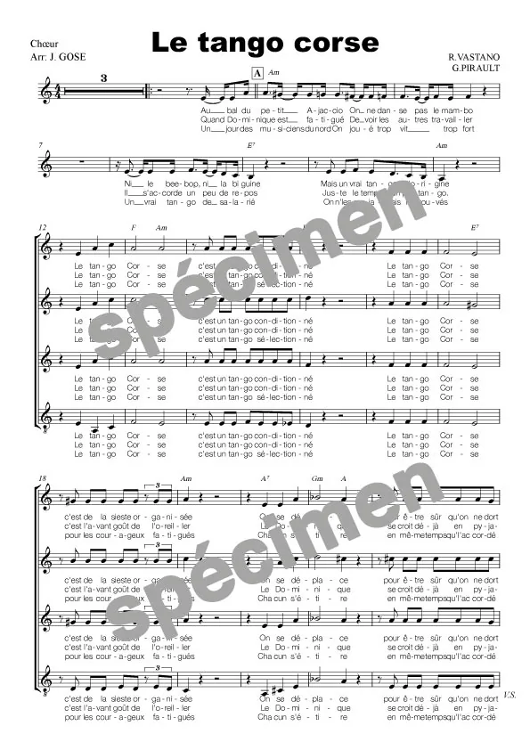 Le tango corse (chant)