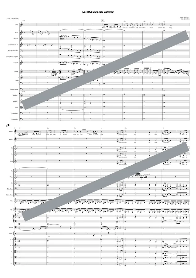 Le masque de Zorro (orchestre et chant)
