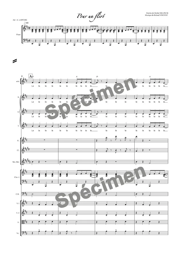 Pour un flirt (orchestre et chant)