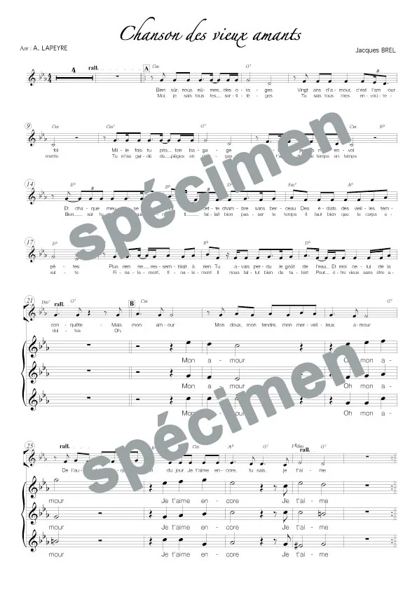 Chanson des vieux amants (chant)