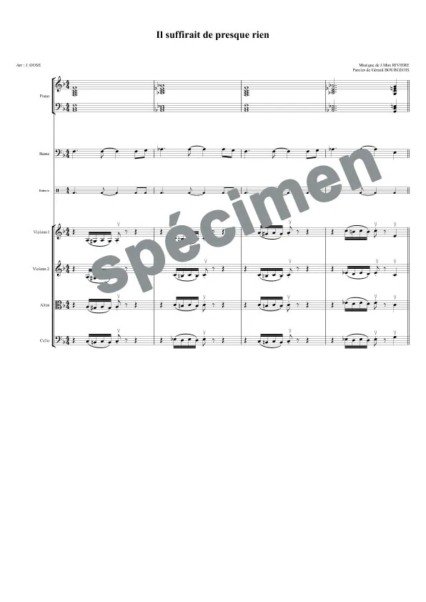 Il suffirait de presque rien (orchestre et chant)