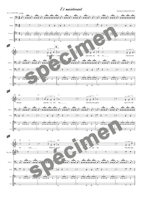 Et maintenant (orchestre et chant)