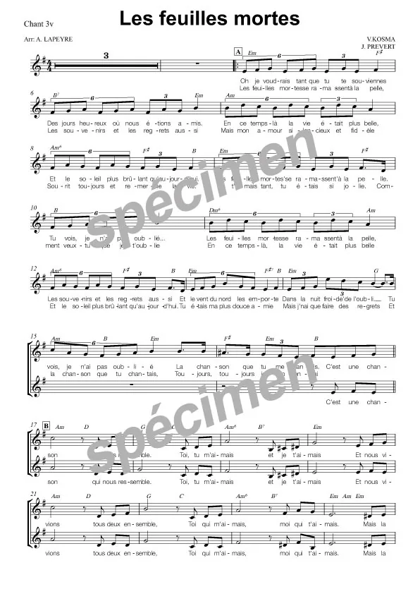 Les feuilles mortes (chant)