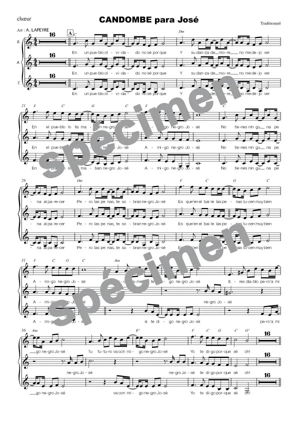 Candombe para José (chant)