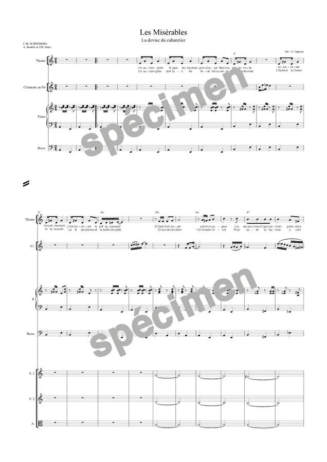 « La devise du cabaretier » Les Misérables (orchestre et chant)