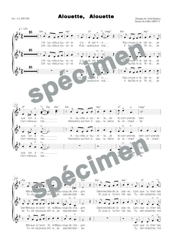 Alouette Alouette (chant)
